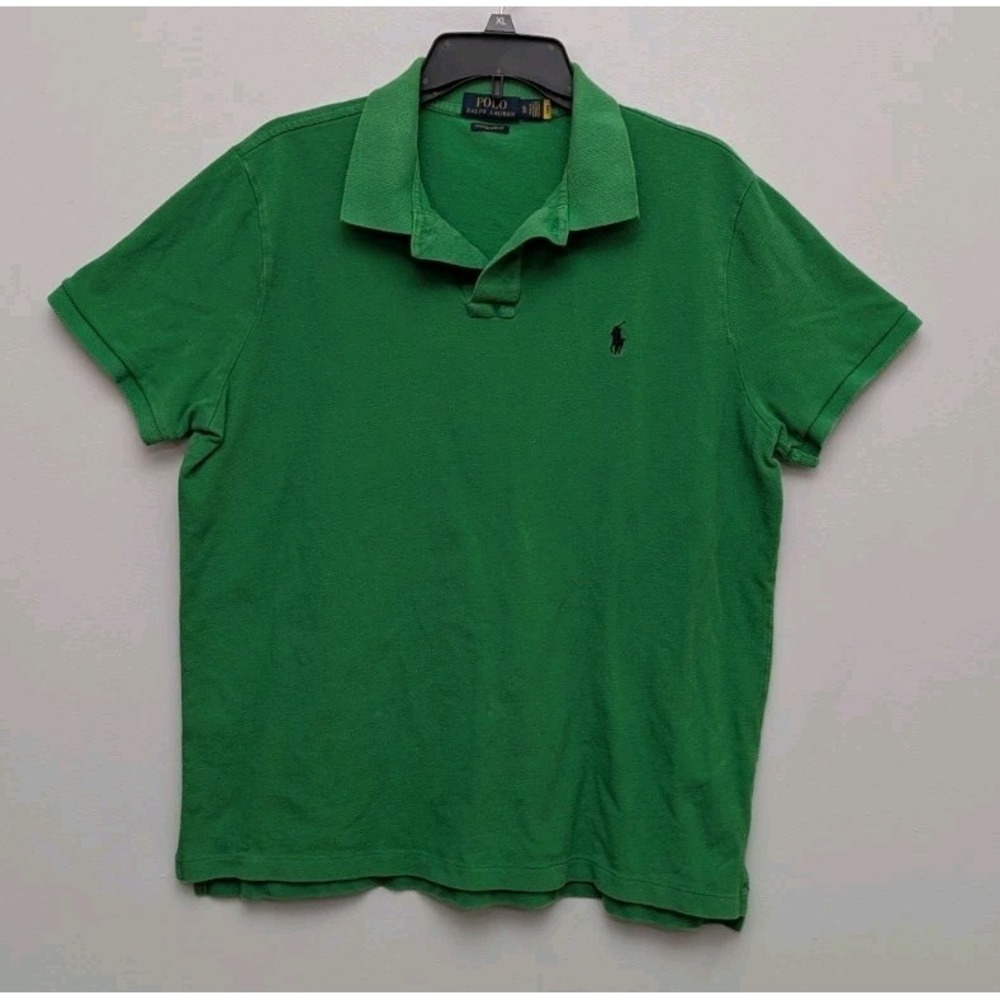 C4 POLO Ralph Lauren Slim Fit Collar XL Green Polo‎ Shirt ClassicPreppy Mens